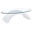 Opel Coffee Table Clear Glass Coffee Table for Living Room Centre Table Tea Table for Living Room Furniture White High Gloss Base