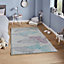 Open Butterfly Area Rug in Light Grey Background,60 x 110cm