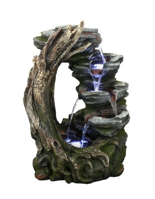 Open Crystal Falls Woodland Solar Water Feature