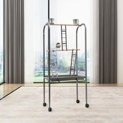 Open Frame Black Metal Bird Climbing Frame with 4 Castors 640x440x1400mm Price Comparisons | Compare The Build