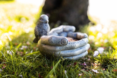 Open Hands with Robin Bird Feeder - 5