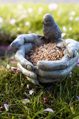 Open Hands with Robin Bird Feeder - 7