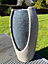 Open Vase White/Grey Water Feature with LED Lights - Solar Powered 27x25x50cm