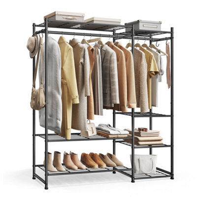 Open Wardrobe, Clothes Rack, Clothing Rack with 7 Shelves, 2 Clothes ...
