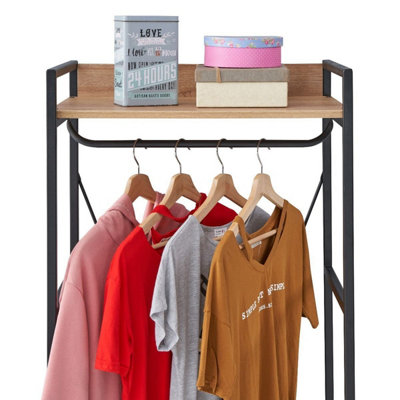 Claire Bedroom 2 Drawer, 1 Shelf Open Wardrobe Riviera Oak – All Homely