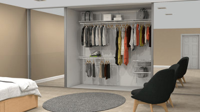 Open Wardrobe System with 2x Baskets 246cm (W)