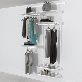Open Wardrobe System with Shoe Storage 124cm (W) Pull Out Shoe Rack