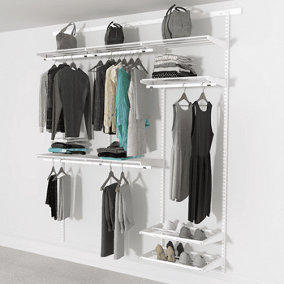 Open Wardrobe System with Shoe Storage 185cm (W) Pull Out Shoe Rack