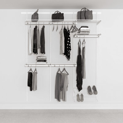 Open Wardrobe System with Shoe Storage 185cm (W) Static Shoe Shelf