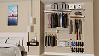 Open Wardrobe System with Shoe Storage and Extra Shelves 185cm (W) Static Shoe Shelf