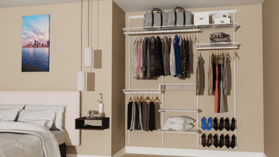 Open Wardrobe System with Shoe Storage and Extra Shelves 185cm (W) Static Shoe Shelf