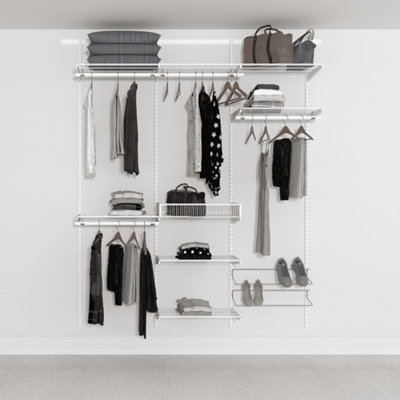 Open Wardrobe System with Shoe Storage and Extra Shelves 185cm (W) Static Shoe Shelf