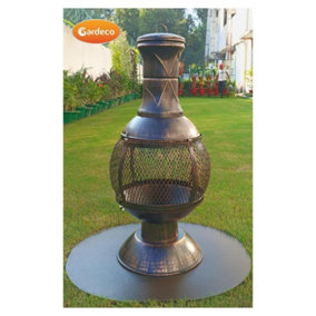 Opera medium steel chimenea fire pit with central foot and mesh centre