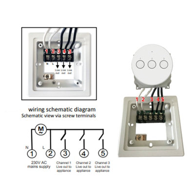 Opitmum 3 Channel WiFi Socket Box Timer Switch 230v AC 50Hz OP-SBWF03