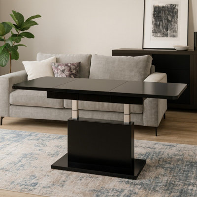 OPTI Coffee Table Extendable from 126 to 168 cm Black Gloss Modern ...