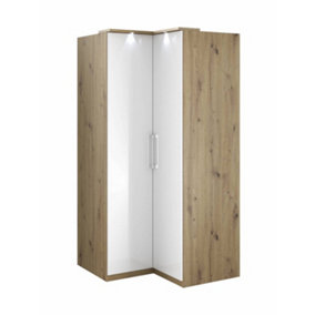 Optima 16 Corner Wardrobe in Oak Artisan - Spacious & Stylish Storage Solution - W1090mm x H2170mm x D630mm