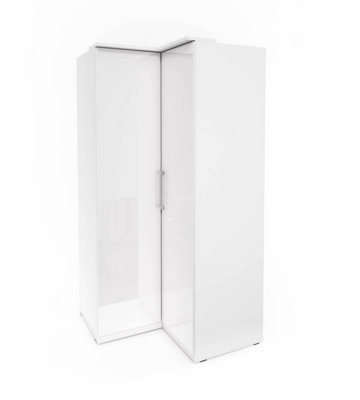 Optima 16 Corner Wardrobe in Sleek White - Spacious & Stylish, H2170mm W1090mm D630mm