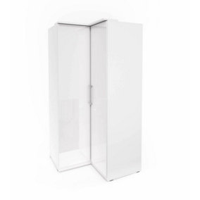 Optima 16 Corner Wardrobe in Sleek White - Spacious & Stylish, H2170mm W1090mm D630mm