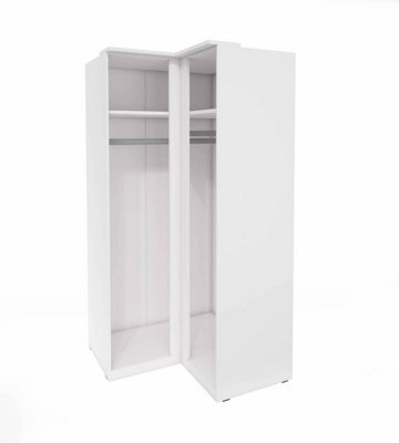 Optima 16 Corner Wardrobe in Sleek White - Spacious & Stylish, H2170mm W1090mm D630mm