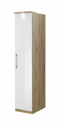 Optima 17 Compact Hinged Wardrobe in Oak Artisan - Elegant Storage, H2170mm W450mm D630mm