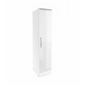 Optima 17 Hinged Wardrobe - Sleek White Gloss Finish with Spacious Storage - W450mm x H2170mm x D630mm