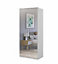Optima 58 Hinged Wardrobe in White - Elegance and Function with Mirrored Front - W900mm x H2170mm x D630mm