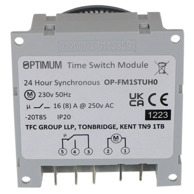 Optimum Synchronous Timer Module 24 Hour Time with Manual Override OP-FM1STUH0