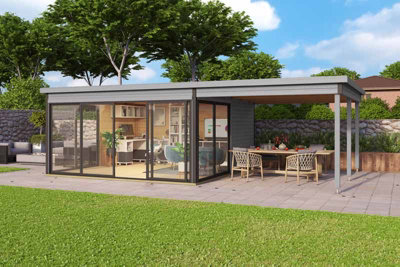 Optional Extra - Domeo 5 extension for Log Cabin, Wooden Garden Room ...