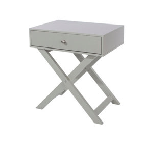 Options Grey X leg , 1 drawer petite bedside cabinet