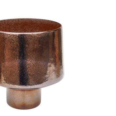 Opulent Curved Metallic Bronze Planter H22Cm W20Cm