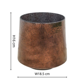 Opulent Metallic Bronze Planter H16Cm W18.5Cm