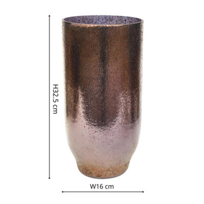 Opulent Metallic Bronze Tall Vase H32.5Cm W16Cm