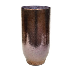 Opulent Metallic Tall Glass Vase - Glass - L16 x W16 x H32.5 cm - Bronze