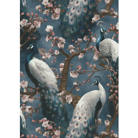 Opulent Peacock Navy Texture Embossed VInyl