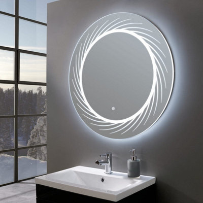 Opulent Ultra Slim Round LED Illuminated Mirror 600mm