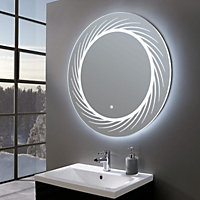 Opulent Ultra Slim Round LED Illuminated Mirror 800mm