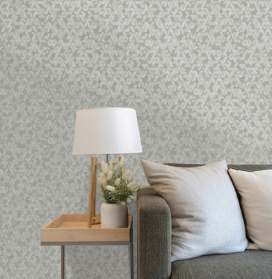 Opus Origami Texture Grey Heavyweight Vinyl Holden Decor