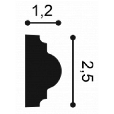 Baguette Murale Flexible Orac Decor AXXENT PX103F - Frise Décorative Blanche En Polyuréthane, 2 Mètres
