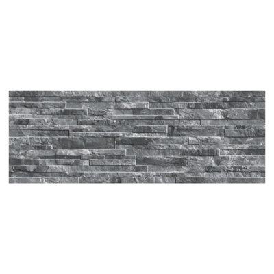 Oracle Dark Grey Split Faced Stone Effect Porcelain Tile Pack of 4 Tiles 1.14m² (L)890mm (W)320mm