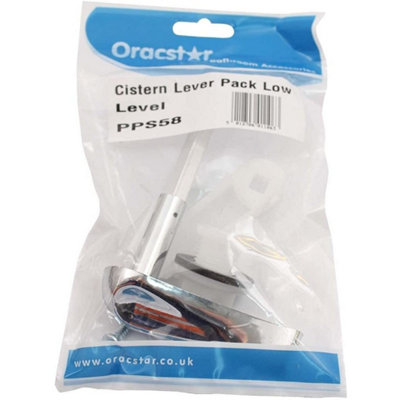 Oracstar Cistern Lever Set Chrome/White (200mm x 40mm x 125mm)