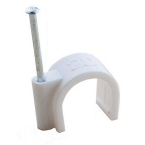 Oracstar Nail In Plastic Pipe Clip (Pack Of 100) White (15mm)