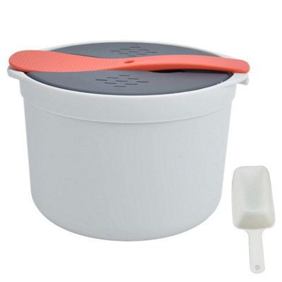 Orange 2L Microwave Rice Container with Spoon