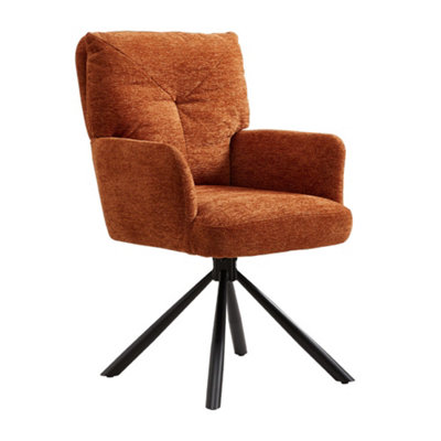 Orange Accent Armchair with Metal Frame Office Chair