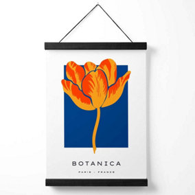 Orange and Blue Tulip Flower Market Exhibition Medium Poster with Black Hanger
