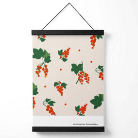 Orange and Green Fruit Flower Market Minimalist Medium Poster with Black Hanger