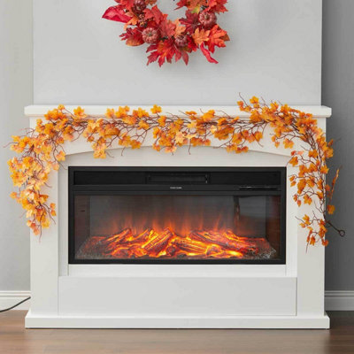 Orange Artificial Maple Leaf Garland Home Decoration 200 cm