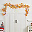 Orange Artificial Maple Leaf Garland Home Decoration 200 cm