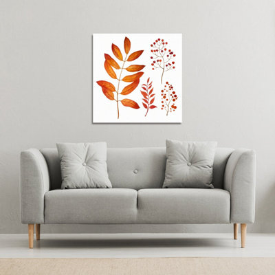 Orange Autumn Leaves (Canvas Print) / 101 x 101 x 4cm