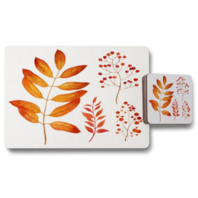 Orange Autumn Leaves (Placemat & Coaster Set) / Default Title