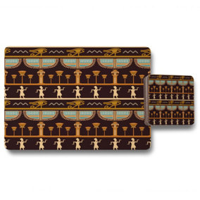 Orange & Black Hieroglyphs (Placemat & Coaster Set) / Default Title